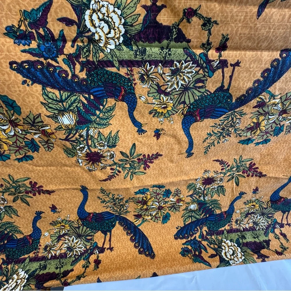 Vintage World Market Peacock Floral Tablecloth 60x90